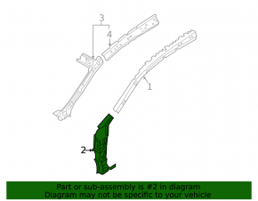 Front right body pillar Nissan Rogue 14-20