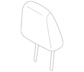 Front right headrest for Ford Escape MK3 2017-2019, black fabric, gray stitching, dented, needs cleaning