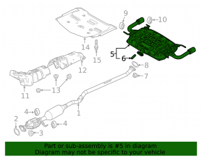 Rear muffler with barrel Mazda 6 18-21 2.5 chrome tips, rusty, dented