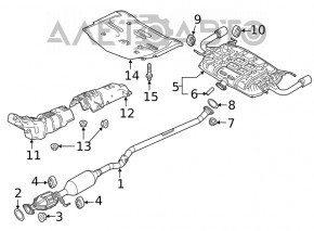 Rear muffler with barrel Mazda 6 18-21 2.5 chrome tips, rusty, dented
