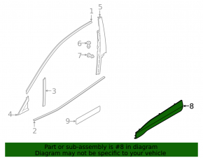 Lower front right door trim for Jaguar I-Pace 19-23