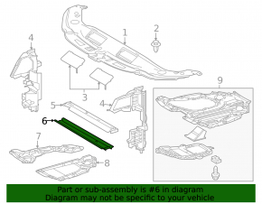 Radiator seal lower Lexus ES250 ES300h ES350 19-