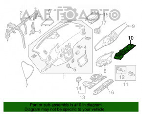 Mercedes GLA 14-20 lower passenger footwell trim panel with illumination