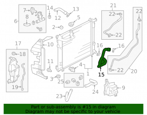 Cooling pipe lower Nissan Versa Note 13-19