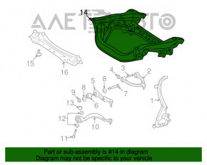Front subframe Mercedes W221 RWD