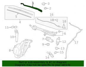 Right wiper arm Chevrolet Impala 14-20