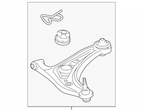 Lower front right control arm for Toyota Prius C 12-19
