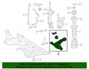 Lower front right control arm for Toyota Prius C 12-19