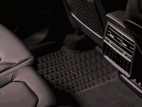 Set of 2 rear floor mats for Audi Q8 19-25, black rubber