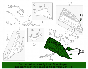 Left arch trim for Audi Q8 19-25 black