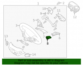 Steering wheel trim lower left Hyundai Ioniq 20-22 chrome, scratches