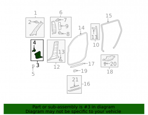 Front pillar trim lower left Toyota Highlander 08-13 gray, scratches