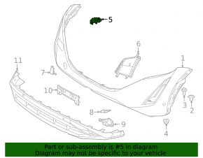 Right front bumper mount for Nissan Ariya 23-25