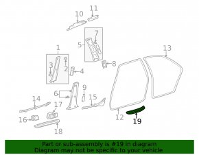 Door sill trim rear right outer Lexus IS200 IS300 99-05 black, scratch