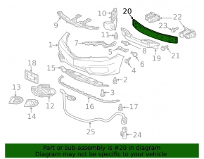 Front bumper reinforcement for Acura ILX 16-18