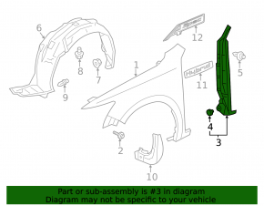 Wing seal door-wing left Acura ILX 13-16