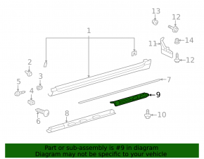Rear left threshold fastener for Lexus ES350 07-12