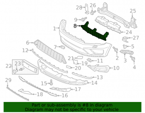 Front bumper central mount VW Touareg 15-17