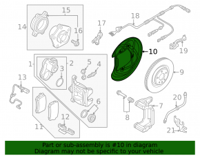 Brake disc cover rear right Audi A6 C8 19-