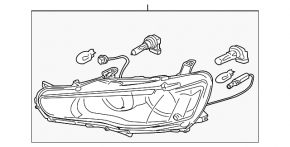 Mitsubishi Lancer 10-17 right front headlight