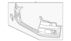 Bare front bumper Audi A4 B9 17-19 S-Line without washers, for 4 parking sensors