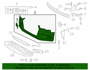 Bare front bumper Audi A4 B9 17-19 S-Line without washers, for 4 parking sensors