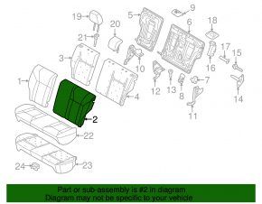Rear row of seats 2 row Ford Fiesta 11-19 5d cloth black
