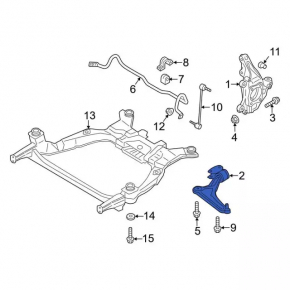 Upper rear left control arm Lincoln MKZ 13-20 fwd rusty