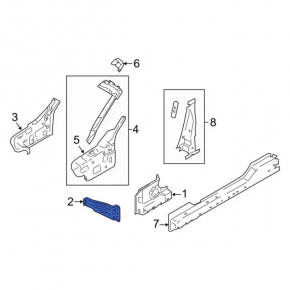 Front strut bracket left Ford Mustang mk6 15- 2.3T