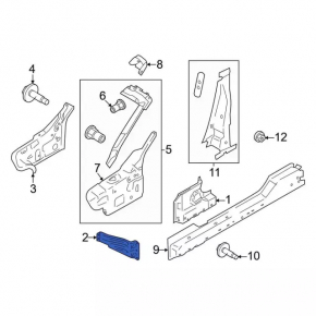 Front strut bracket left Ford Mustang mk6 15- 2.3T