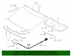 Mazda CX-5 17- Hood Lock Release Cable with Handle