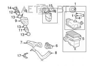 Resonator with air duct on the manifold Lexus ES300 ES330