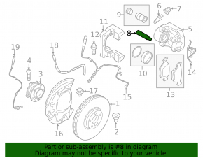 Rear right brake caliper guide for BMW X1 F48 16-22