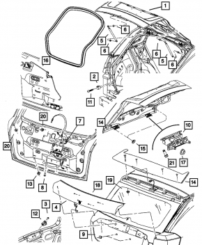 Right tailgate hinge for Jeep Compass 11-16