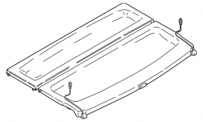 BMW X1 F48 16-22 Trunk Shelf Assembly, 2 Pieces, Black