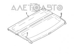 BMW X1 F48 16-22 Trunk Shelf Assembly, 2 Pieces, Black