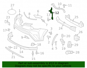 Front bumper bracket, central, vertical, for Toyota Rav4 16-18