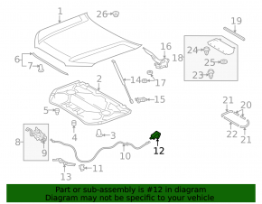 Lexus GX470 03-09 Interior Hood Release Handle