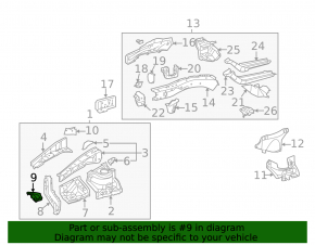 Front right fender apron bracket for Toyota Avalon 2012