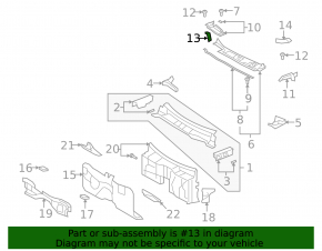 Right windshield wiper seal for Lexus LS460 LS600h 07-12