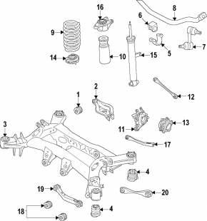Lower control arm under the rear left spring Hyundai Ioniq 5 22-24 Standard Range with lining