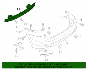 Subaru Forester 14-18 SJ rear bumper reinforcement, rusty