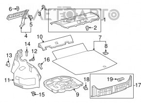 Trunk opening trim Toyota Camry v70 18-18