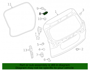 Left tailgate hinge for Subaru B10 Tribeca