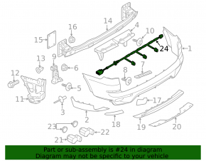 Wiring rear bumper BMW X5 E70 11-13 for parking sensors, wire pressed