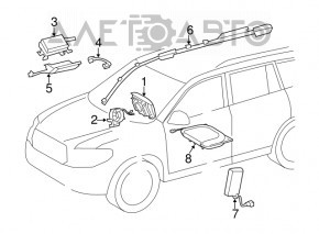 Right side curtain airbag for Toyota Highlander 14-19 that exploded