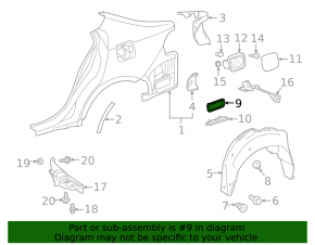 Right ventilation shield for Toyota Camry v70 18-24