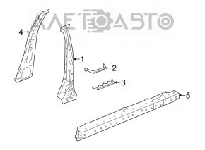 Body pillar center left Honda Accord 13-17