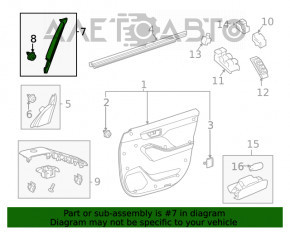 Door trim inner front left Toyota Highlander 20-