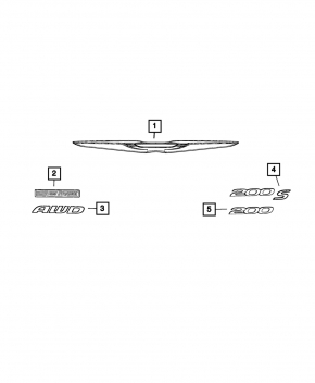 Emblem inscription S trunk lid Chrysler 200 15-17